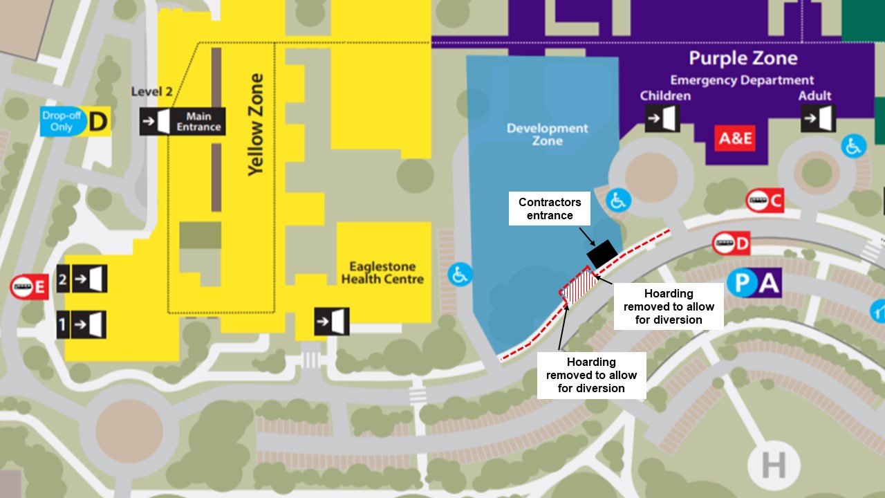 Temporary footpath diversion outside the Pathway Unit - Milton Keynes ...